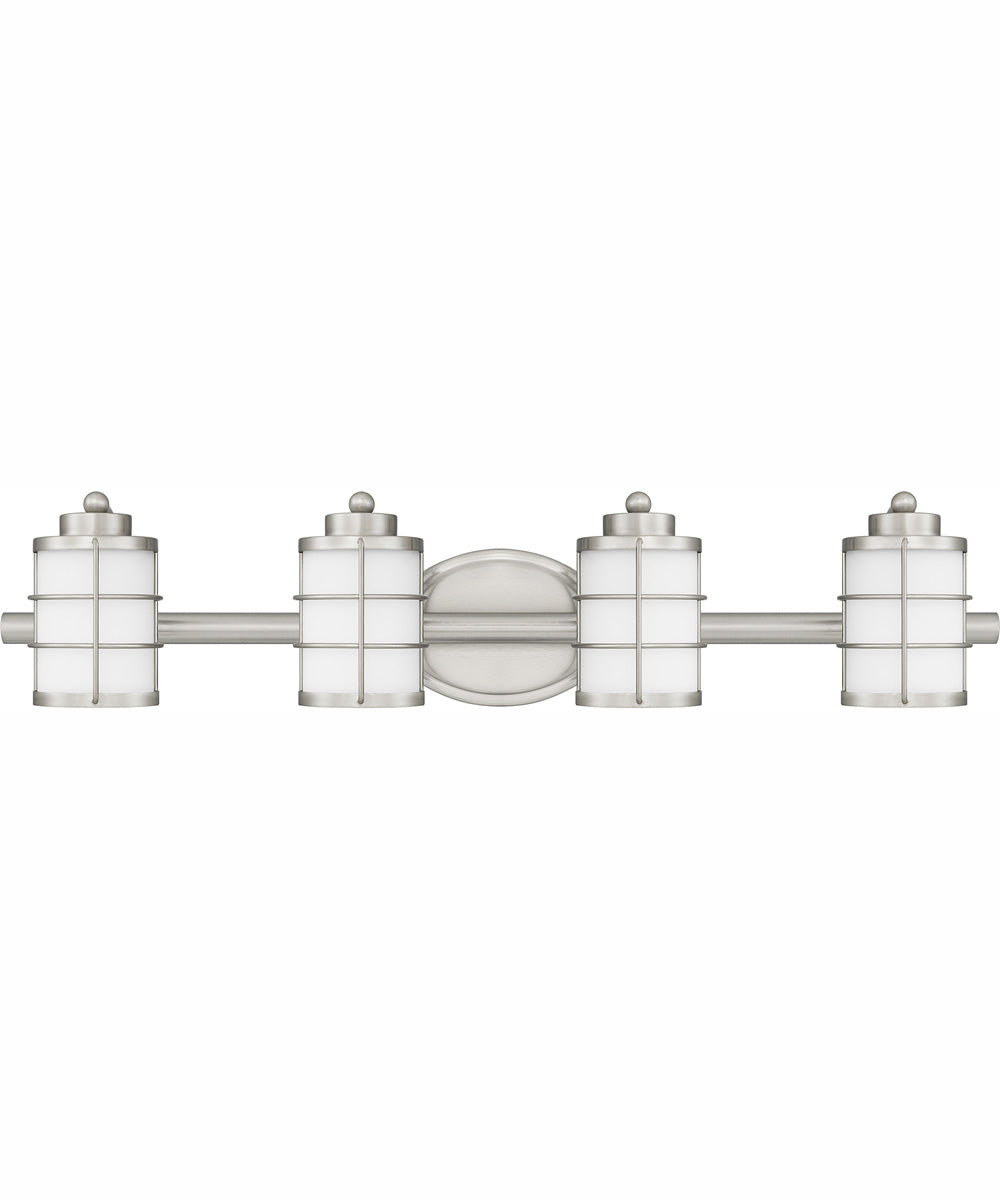 Hazlett Extra Large 4-light Bath Light Brushed Nickel