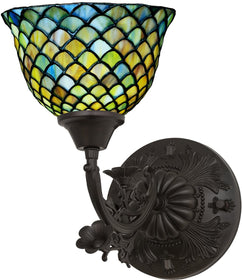 8"W Tiffany Fishscale Wall Sconce