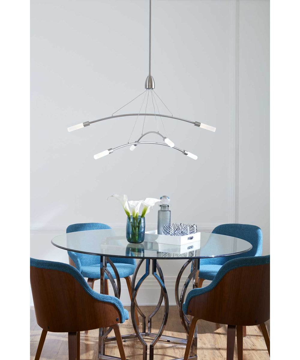 Kylo LED 6-Light Frosted Acrylic Modern Style Chandelier Light Brushed Nickel