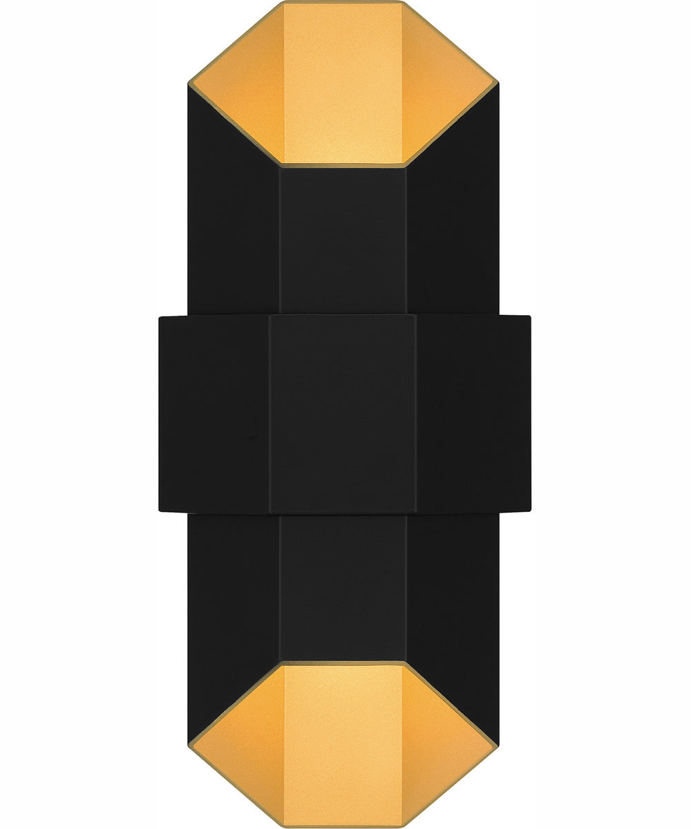 Chasm Medium Outdoor Wall Light  Gold Coastal Armour Aluminum Matte Black