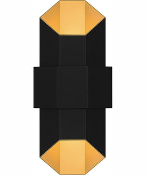 Chasm Medium Outdoor Wall Light  Gold Coastal Armour Aluminum Matte Black