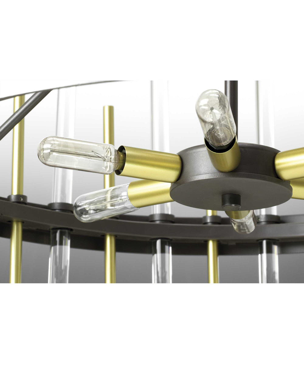 Orrizo 6-Light Clear Glass Luxe Chandelier Light Matte Black