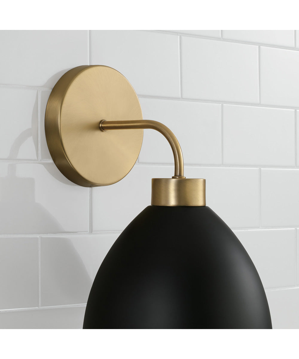 Ross 1-Light Sconce Aged Brass and Black