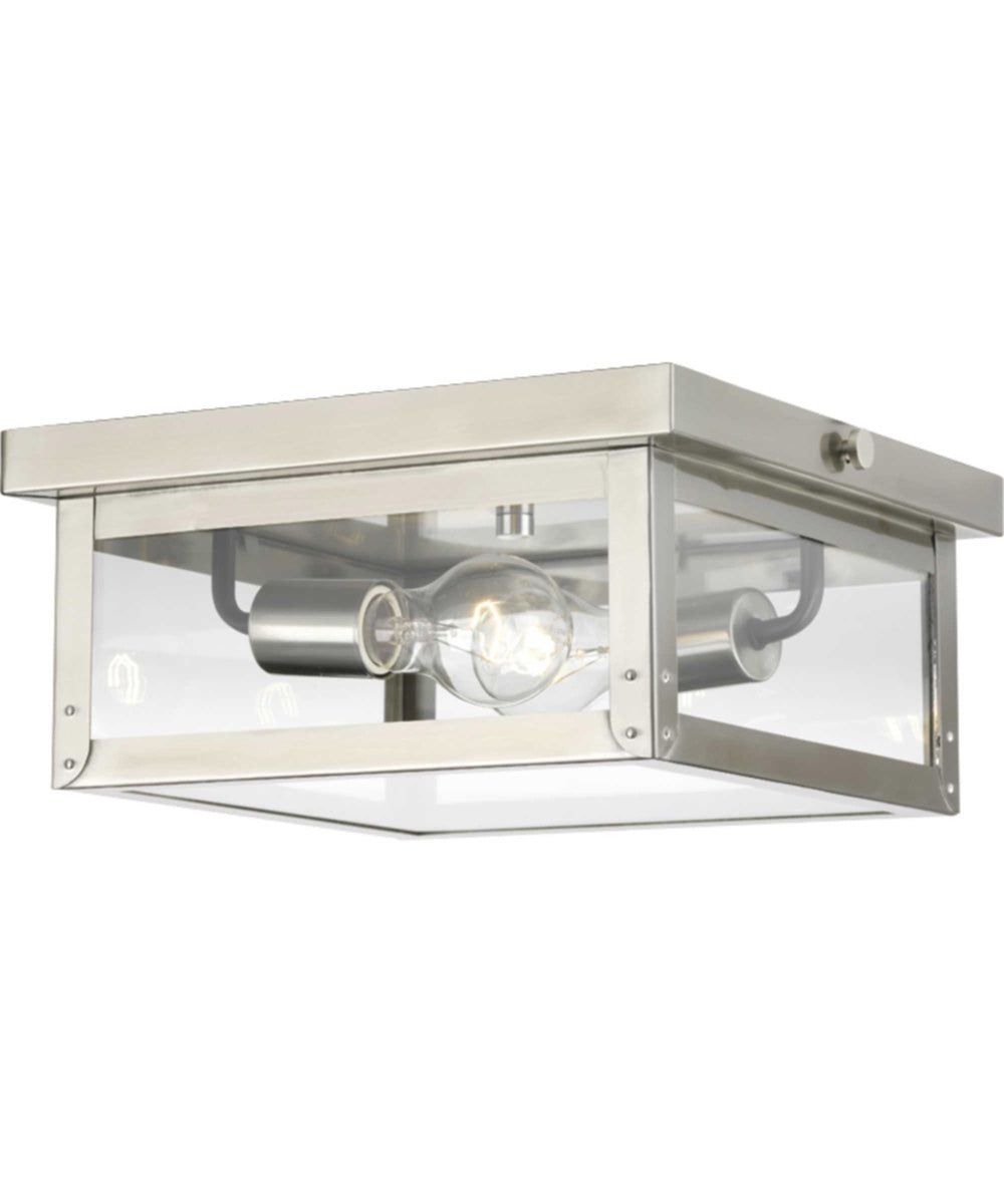 Union Square 2-Light Flush Mount Stainless Steel