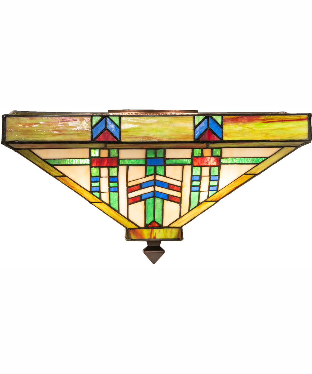 17" Square Prairie Wheat Flushmount