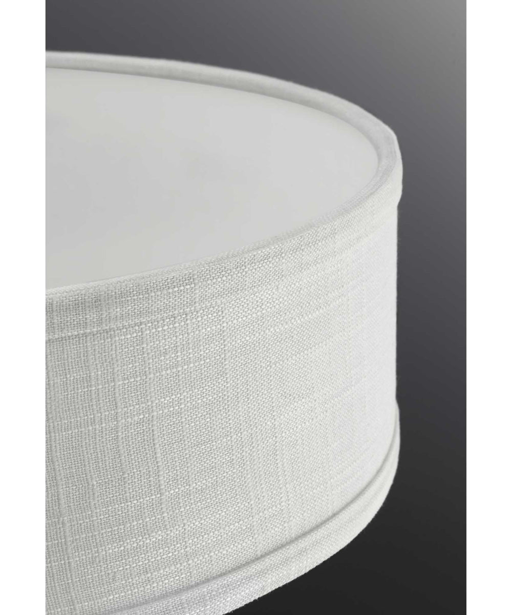 Status 5-Light Off-White Textured Linen Shade Coastal Chandelier Light Polished Chrome