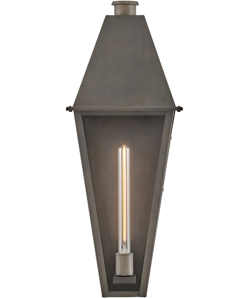Endsley 1-Light Large Wall Mount Lantern in Blackened Brass