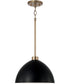 Ross 1-Light Pendant Aged Brass and Black