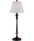 Laken 1-Light Buffet Lamp Dark Brown / White Fabric Shade