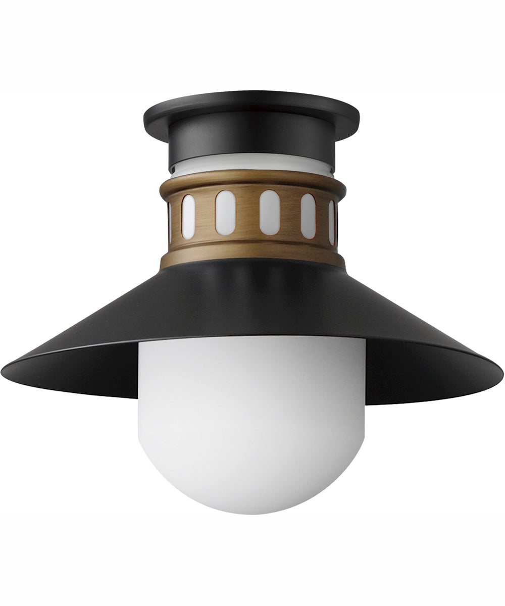 Admiralty 1-Light Outdoor Flush Mount Black / Antique Brass