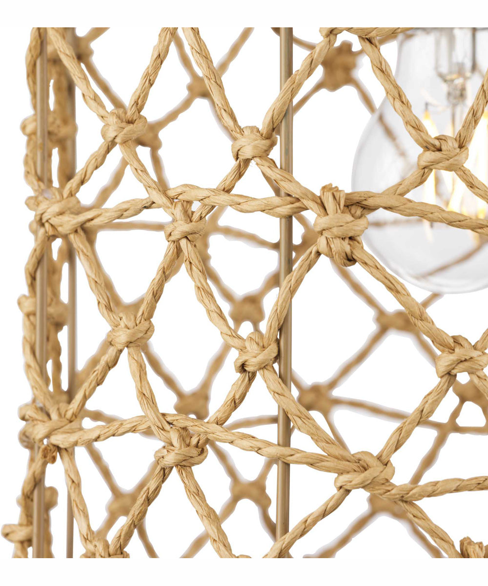 Chandra 1-Light Global Pendant with Woven Shade Matte Black