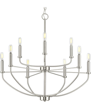 Leyden 9-Light Farmhouse Style Chandelier Light Brushed Nickel