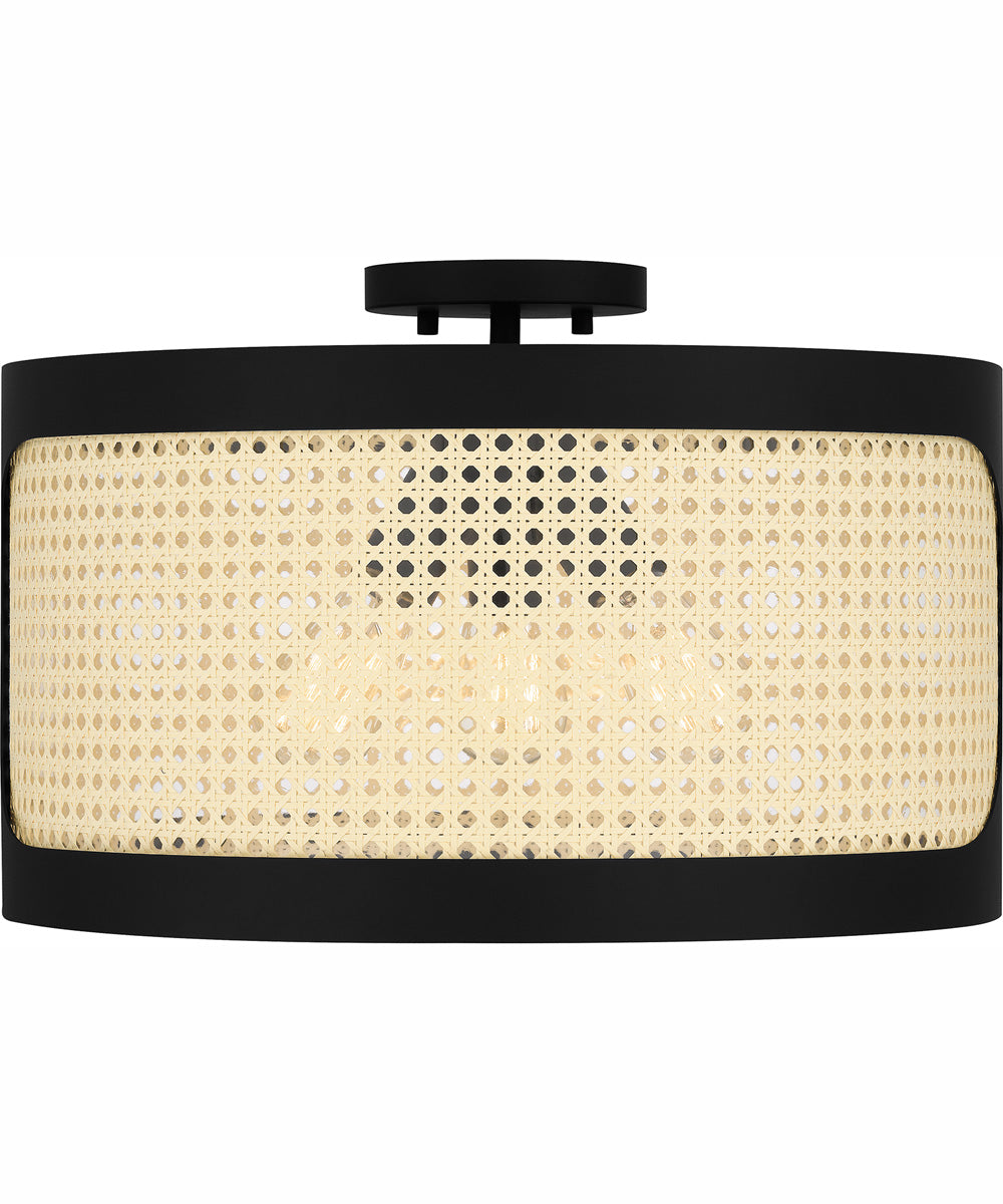 Syrah Large 3-light Semi Flush Mount Matte Black