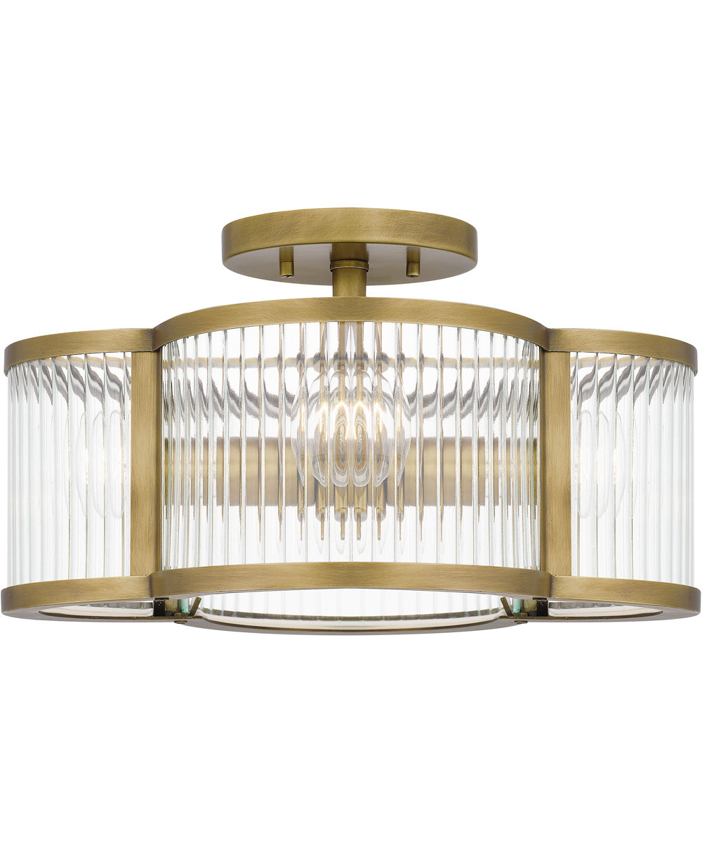 Aster 4-light Semi Flush Mount Weathered Brass