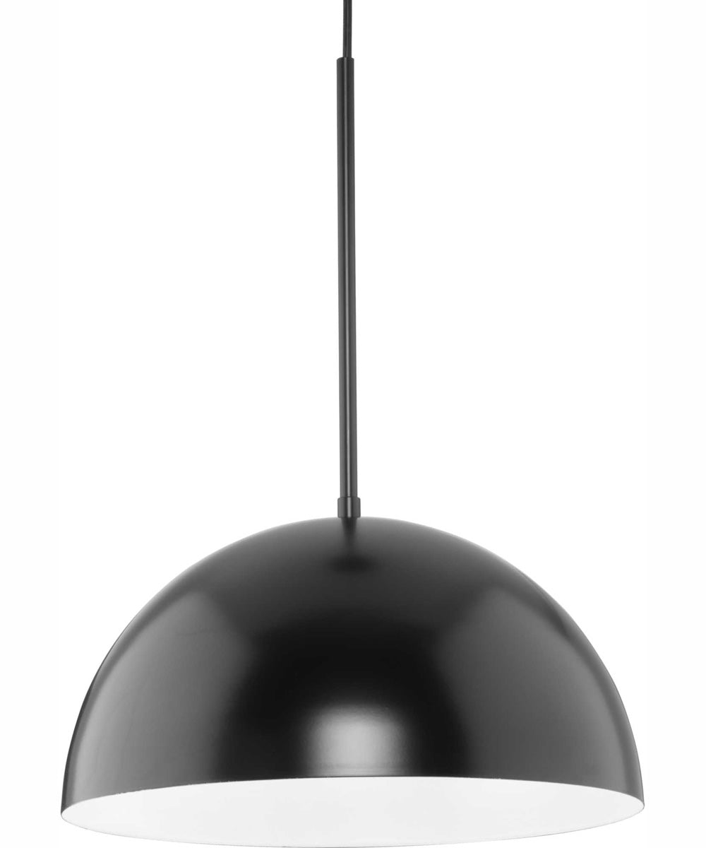 Perimeter 1-Light Mid-Century Modern Pendant with metal Shade Matte Black