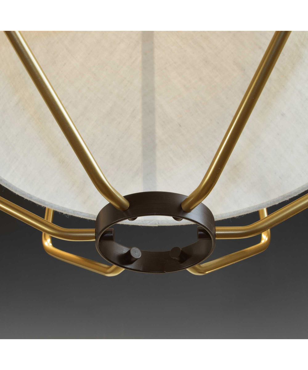 Hangar 3-Light Mid-Century Pendant Light Antique Bronze