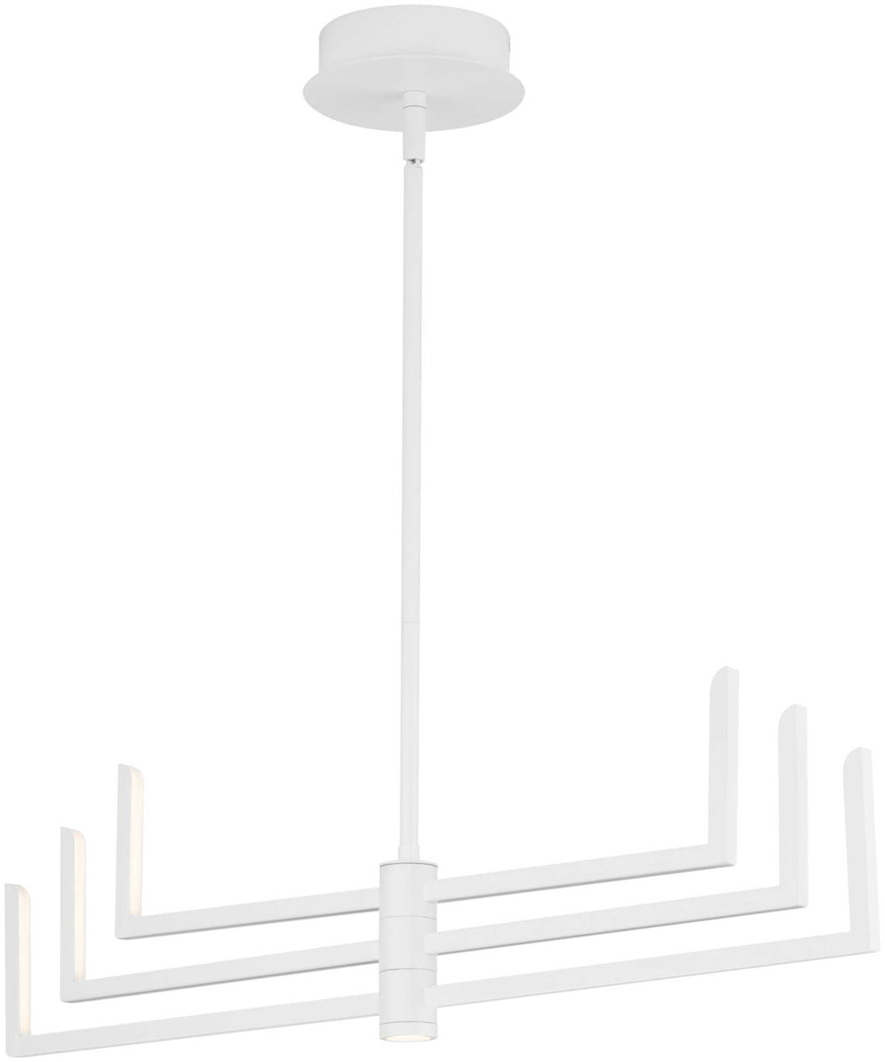 Pivot LED 6-Light Modern Style Chandelier with Downlight Satin White