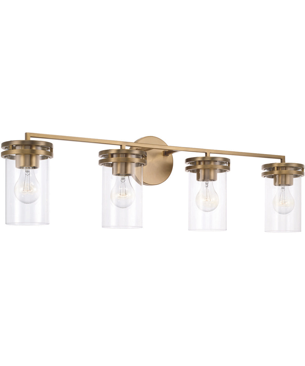 Fuller 4-Light Vanity Aged Brass