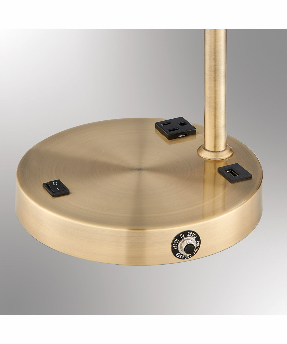 Tanko 1-Light Metal Table Lamp Ab With Usb Charging And Outlet