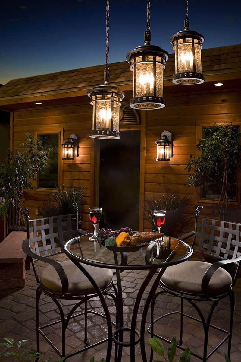 Maxim Santa Barbara Vivex 3-Light Outdoor Hanging Lantern Sienna 40039CDSE