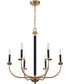 Stanza 6-Light Chandelier Flat Black/Satin Brass