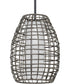 Pawley 1-Light Dark Gray Rattan Indoor/Outdoor Hanging Pendant Light Matte Black