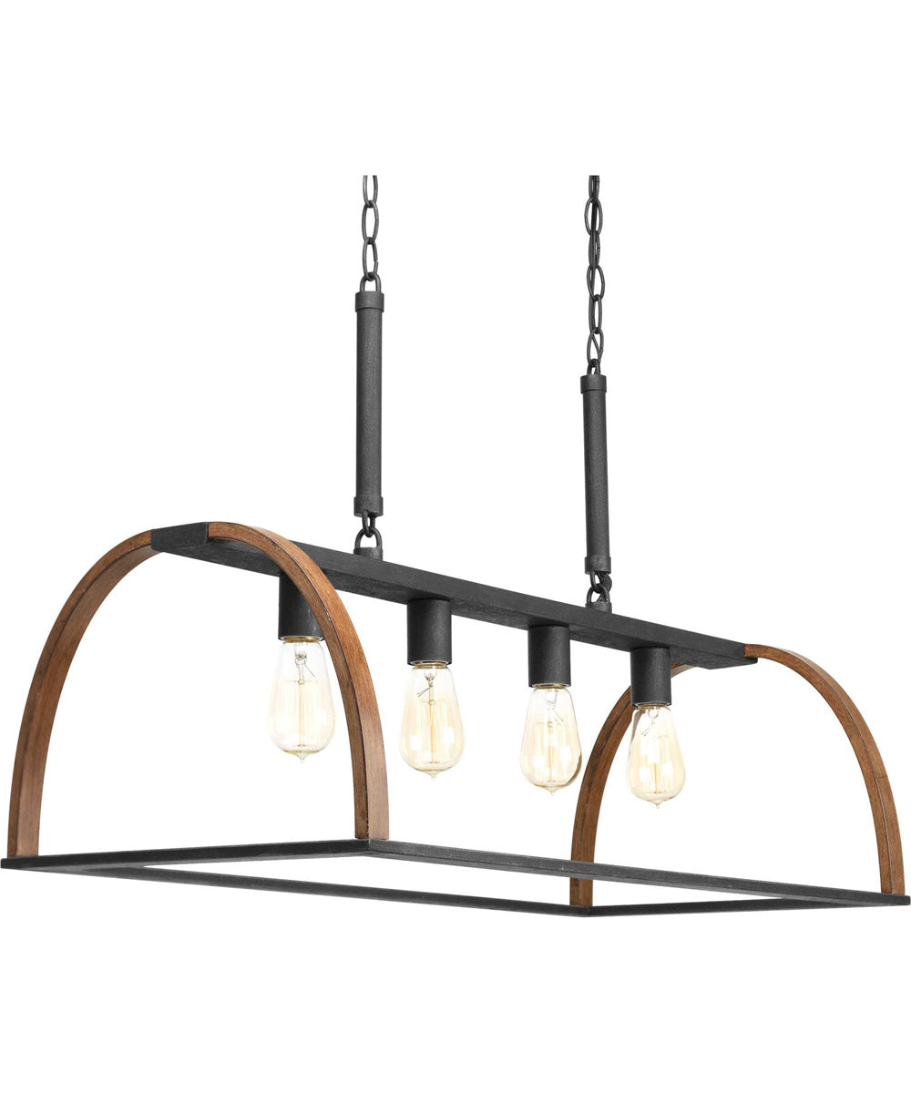 Trestle 4-Light Farmhouse Chandelier Light Gilded Iron