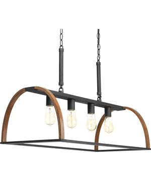 Trestle 4-Light Farmhouse Chandelier Light Gilded Iron