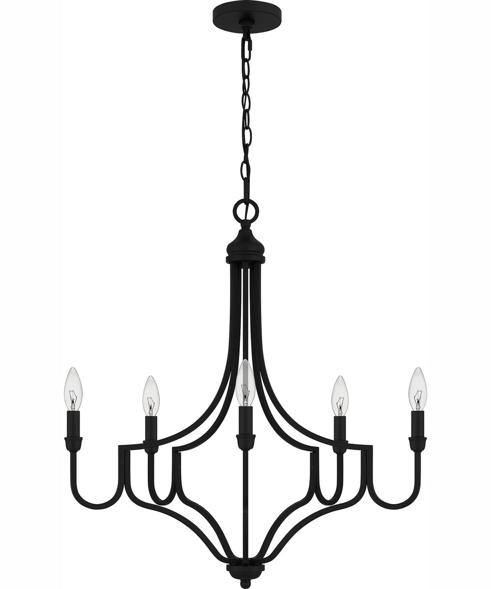 Mabel 5-light Chandelier Matte Black