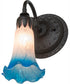 5.5" Wide Pink/Blue Tiffany Pond Lily Wall Sconce