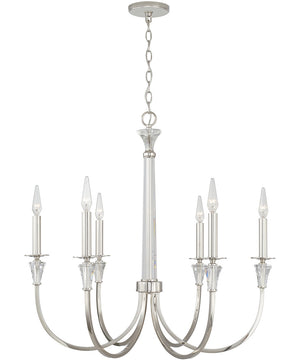Laurent 6-Light Chandelier Polished Nickel