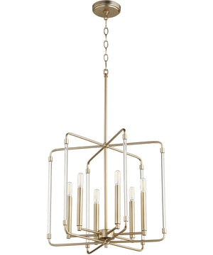 20"W Optic 6-light Pendant Aged Brass