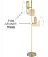 Qwin 3-Light Led 3-Light Floor Lamp Antique Brass/White Acrylic Shade
