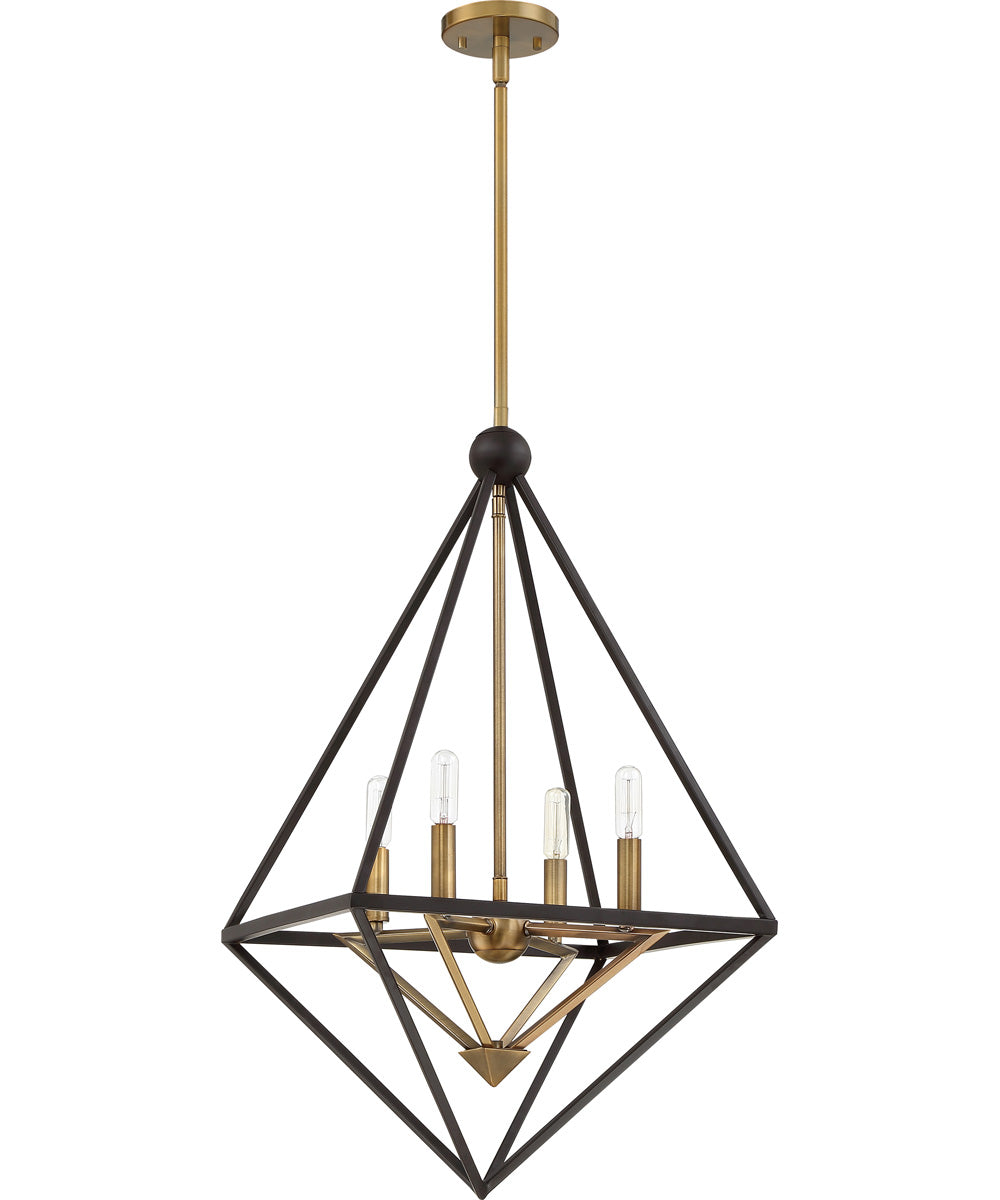 Louvre 4-light Pendant Western Bronze