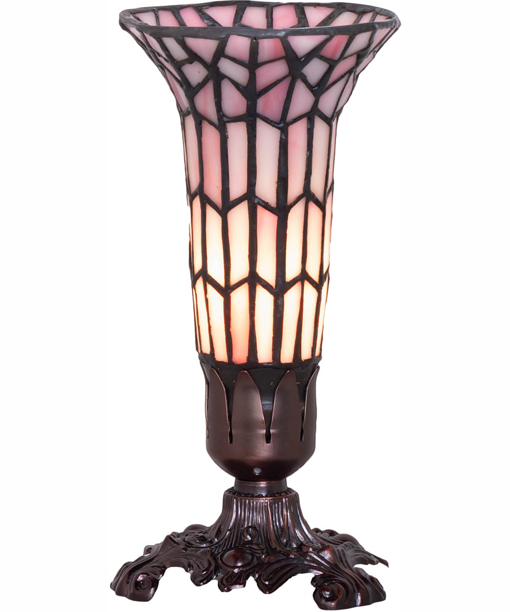 8" High Stained Glass Pond Lily Victorian Accent Lamp