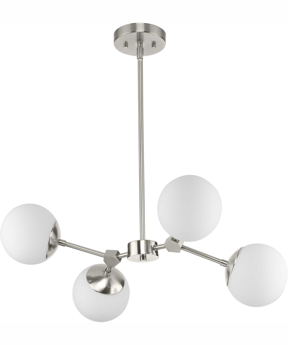 Haas 4-Light Mid-Century Modern Chandelier Brushed Nickel