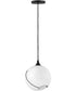 Skye 1-Light Small Pendant in Black with Cased Opal glass