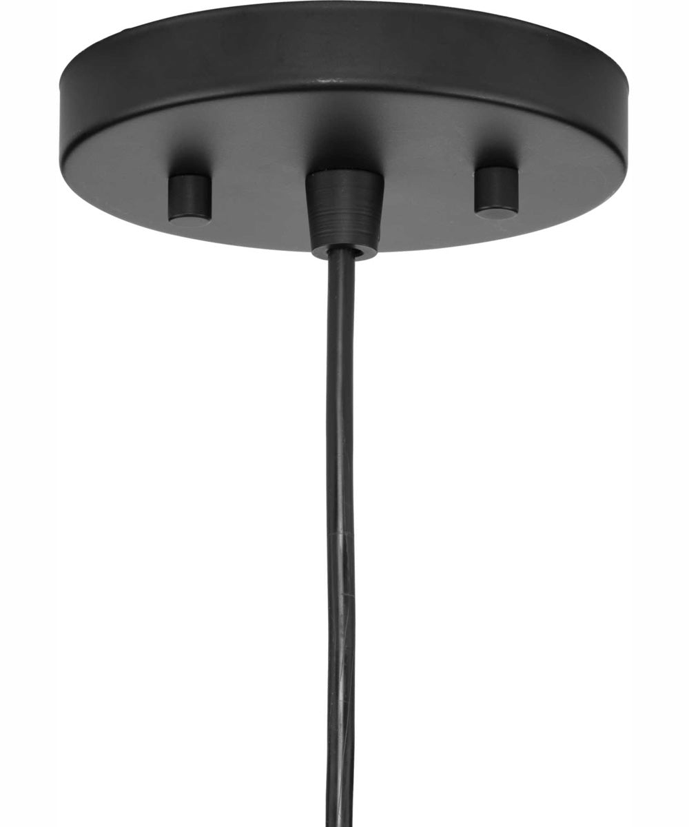 Chandra 1-Light Global Pendant with Woven Shade Matte Black