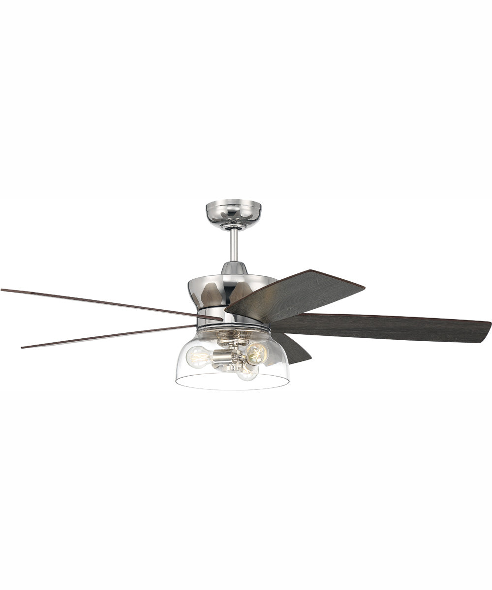 52" Gibson 3-Light Ceiling Fan Polished Nickel