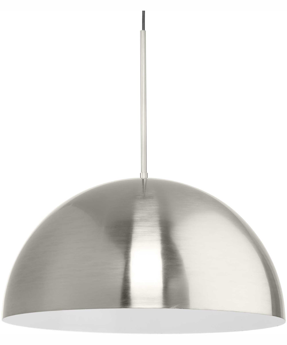 Perimeter 1-Light Mid-Century Modern Pendant with metal Shade Brushed Nickel
