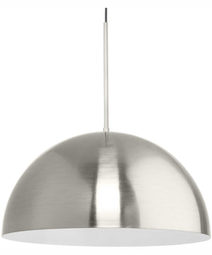 Perimeter 1-Light Mid-Century Modern Pendant with metal Shade Brushed Nickel