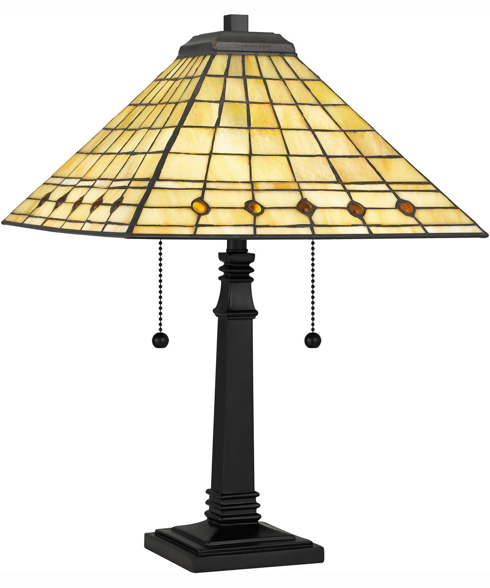 Tiffany Small 2-light Table Lamp Matte Black