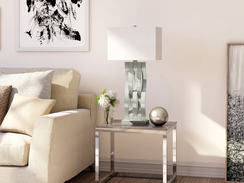 31"H Hamo II 1-Light Table Lamp Polished Silver