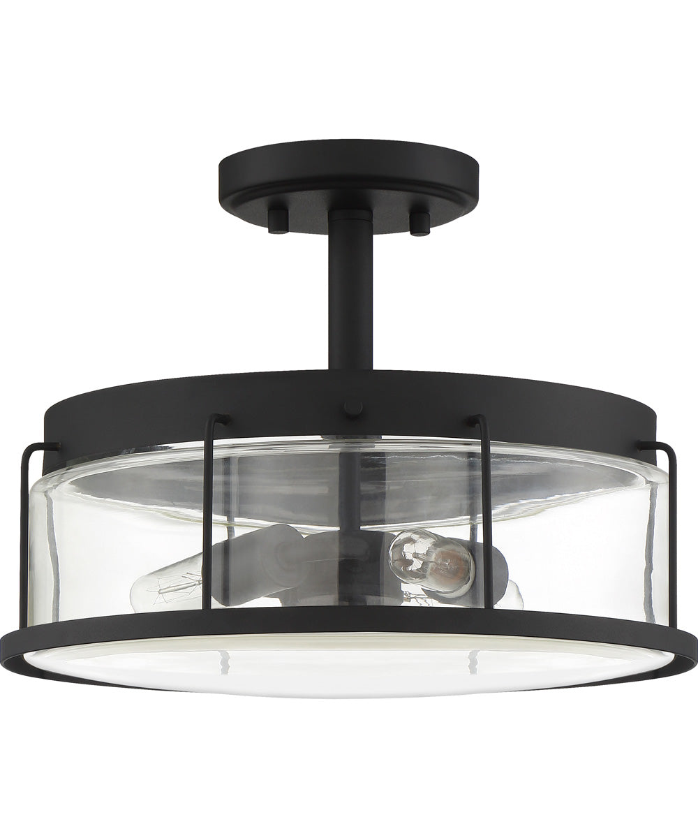 Ludlow Medium 3-light Semi Flush Mount Earth Black