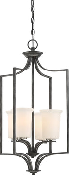 17"W Chester 4-Light Pendant Iron Black