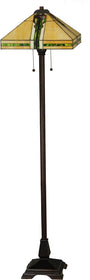 62"H Parker Poppy 2-Light Tiffany Floor Lamp Brown