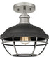 Sandpiper 1-light Semi Flush Mount Antique Polished Nickel