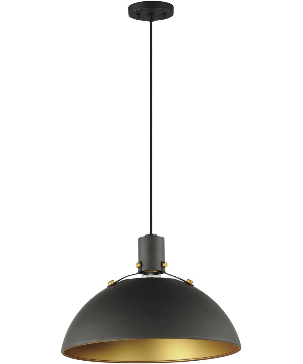 Dawn 20 inch Pendant Antique Brass / Black