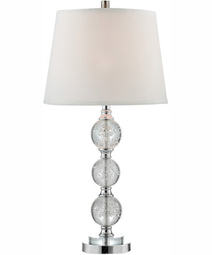 Oriel 1-Light Table Lamp Chrome/Seeded Accent/White Fabric Shade