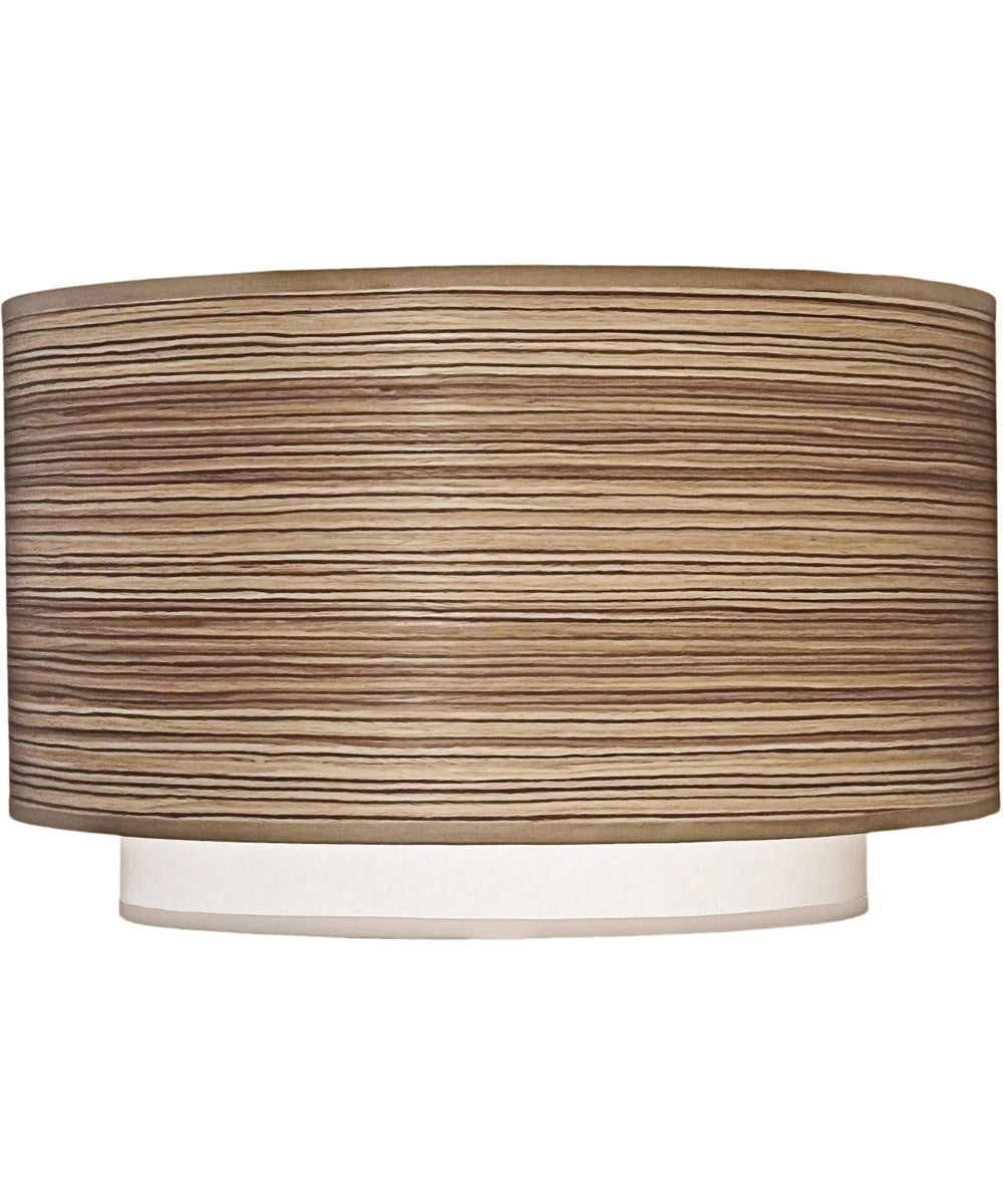 16x16x8 Zebrawood/Off White Camelot Double Drum Hardback Lampshade